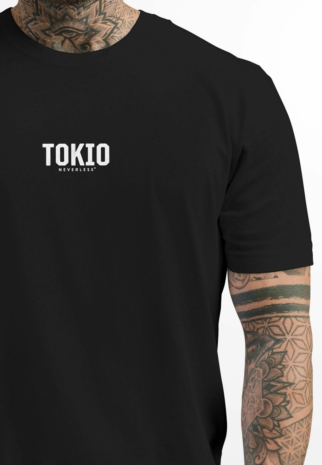 

Футболка с принтом BACK TOKYO JAPAN JAPANISCHE SCHRIFTZEICHEN GRAFIK FASHION STREETSTYLE Neverless, черный