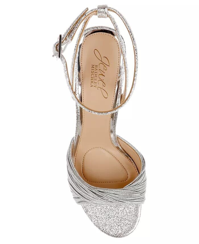Женские босоножки Nanette Stiletto Dress Jewel Badgley Mischka, серебряный — фото 4