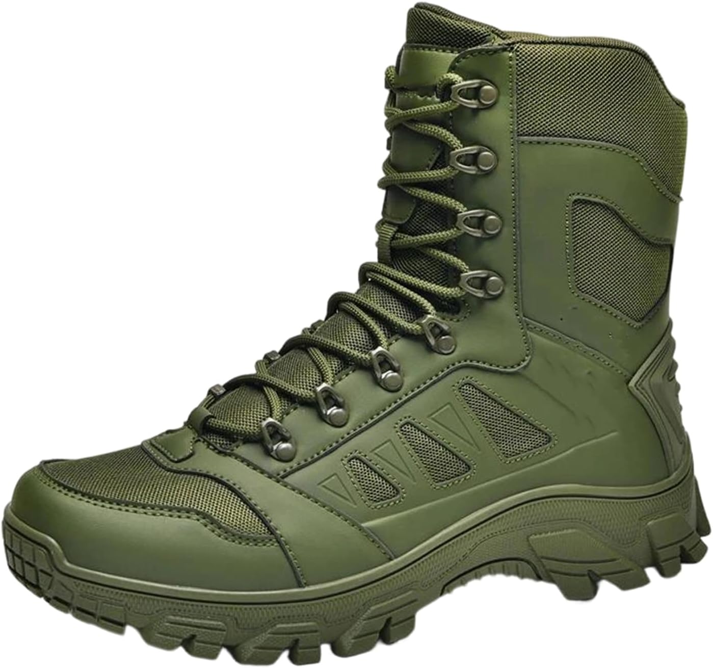 

Мужские ботинки на платформе с высоким голенищем, противоскользящие, для прогулок на открытом воздухе, из кожи, для походов и работы, с комфортной посадкой Alloaone, Army En8