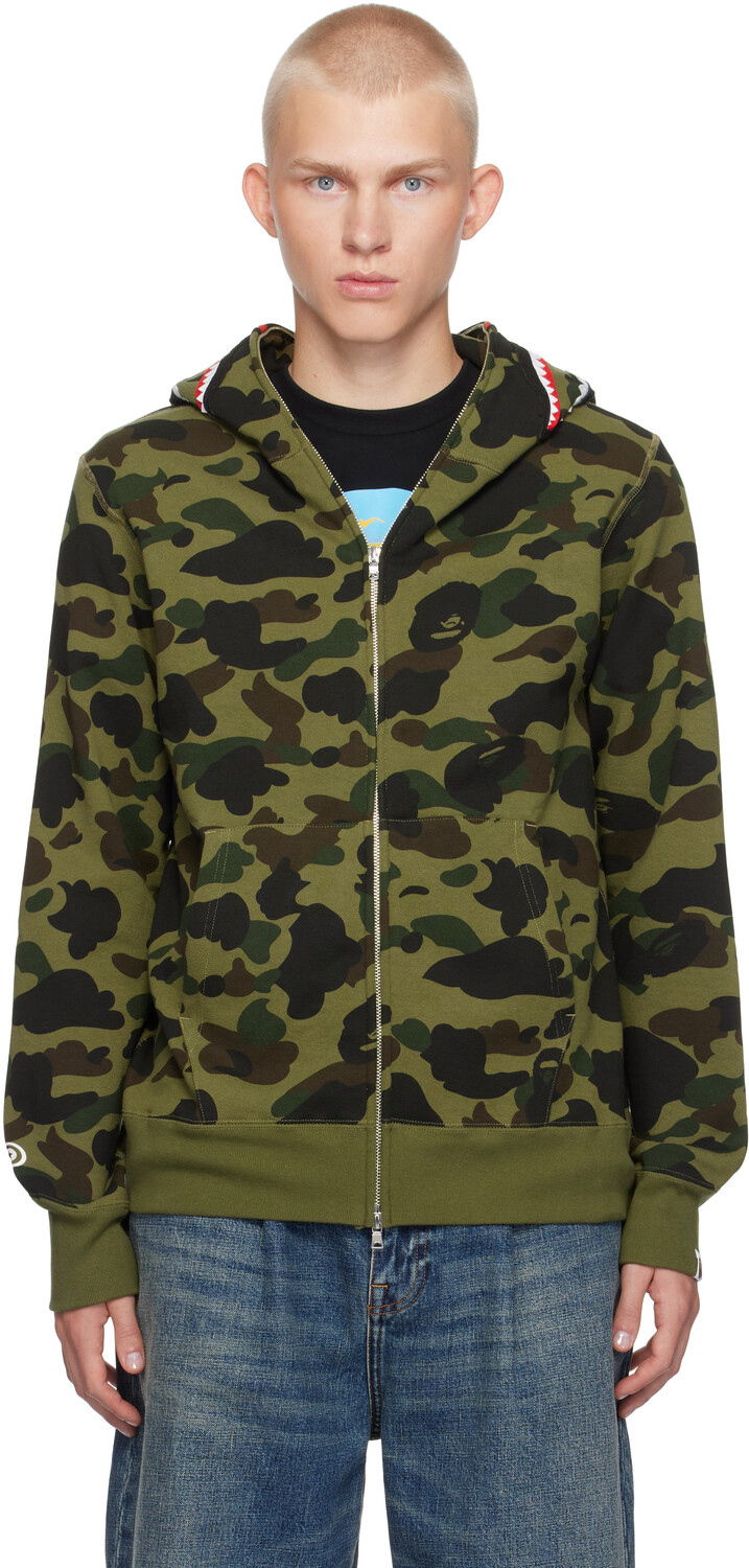

1-я камуфляжная 2-я акула толстовка с капюшоном на молнии BAPE