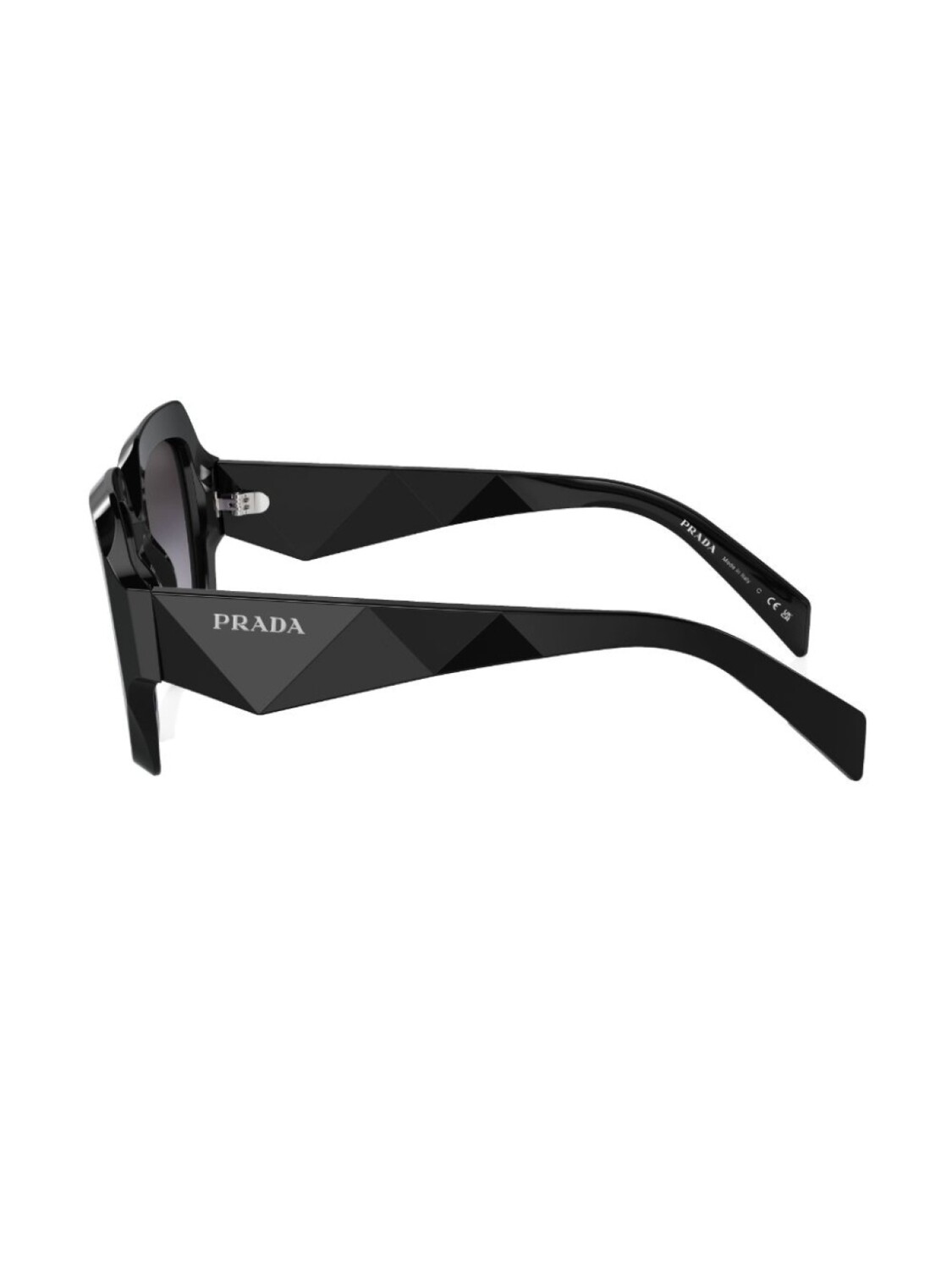 Prada Eyewear солнцезащитные очки в массивной оправе с логотипом, черный — фото 3