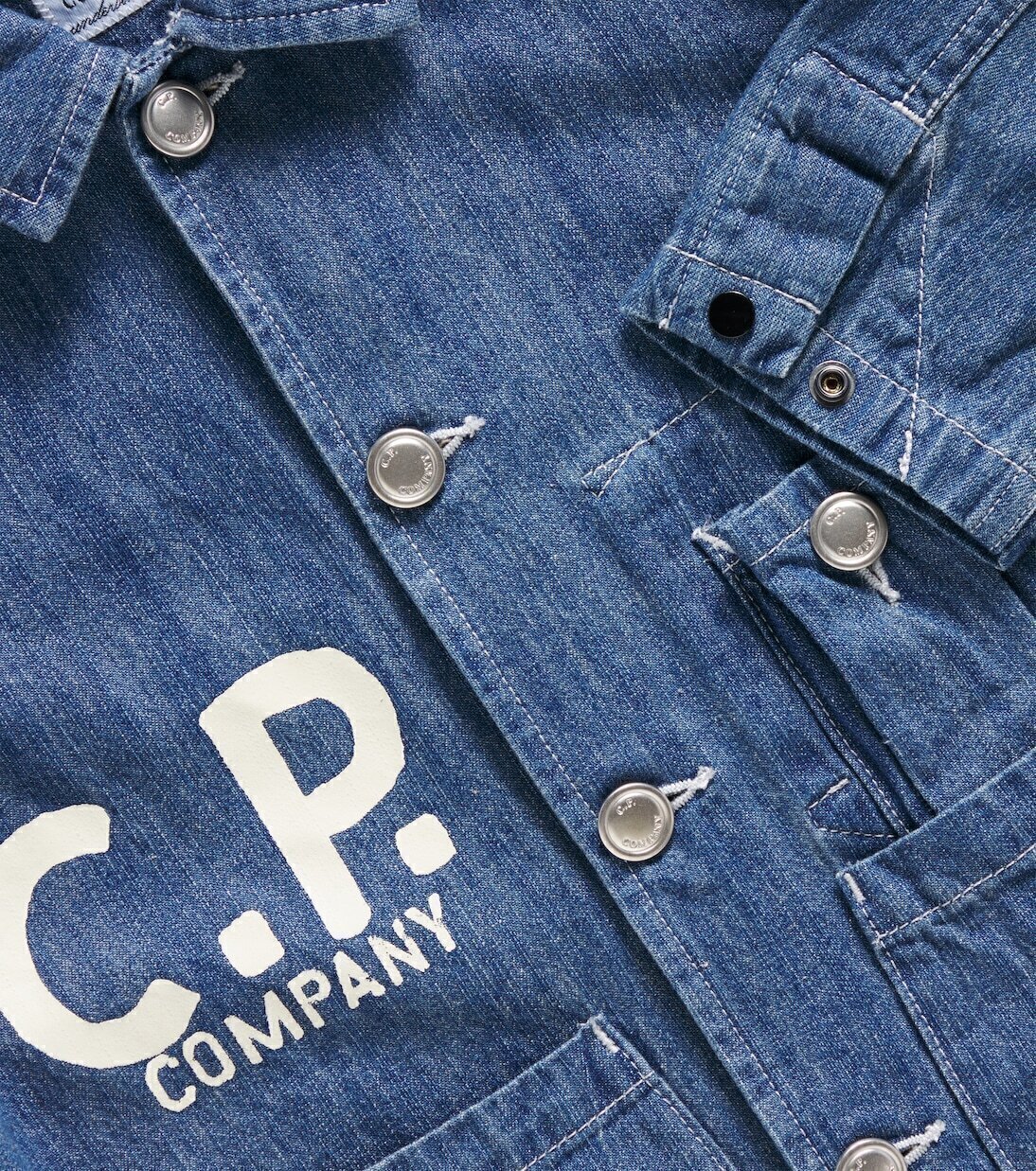 Джинсовая куртка с логотипом C.P. Company Kids, Indigo Blue — фото 3