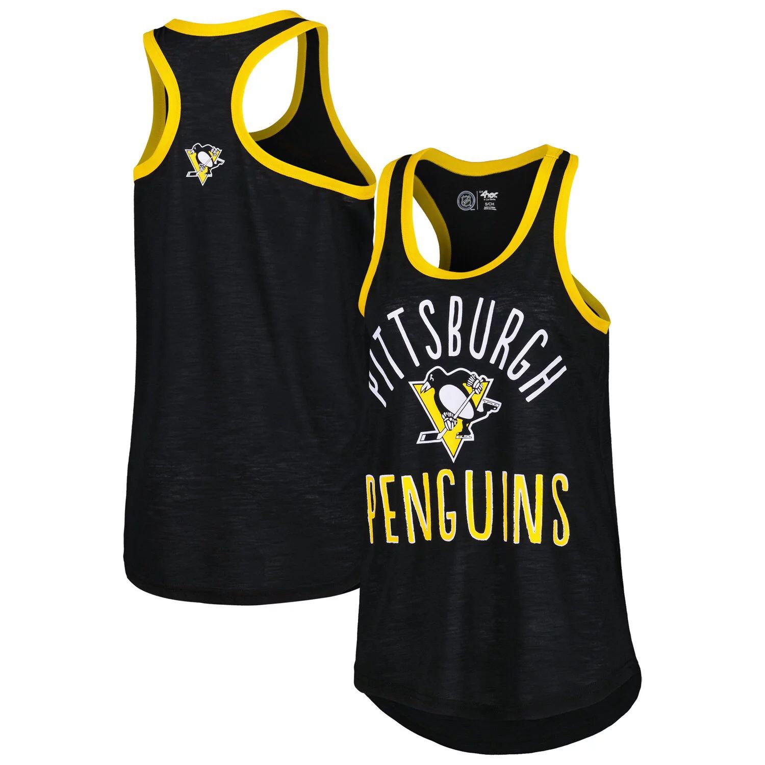 

Женская майка G-III 4Her от Carl Banks Black Pittsburgh Penguins First Base Racerback с овальным вырезом G-III