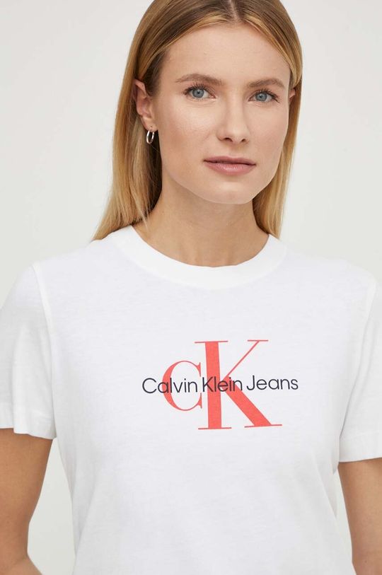 

Хлопковая футболка Calvin Klein Jeans, белый