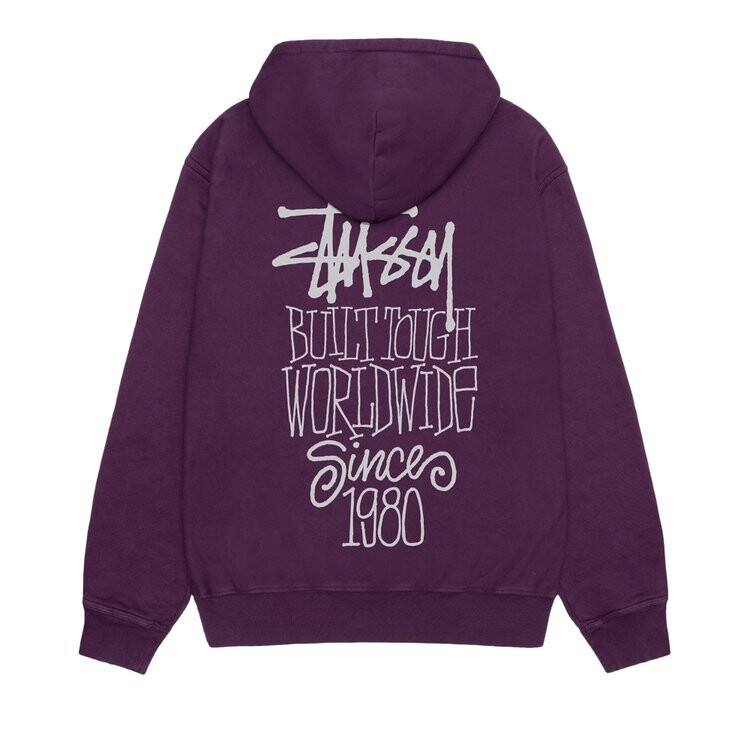 Худи Stussy Pigment Dyed Built Tough 'Purple', фиолетовый — фото 2