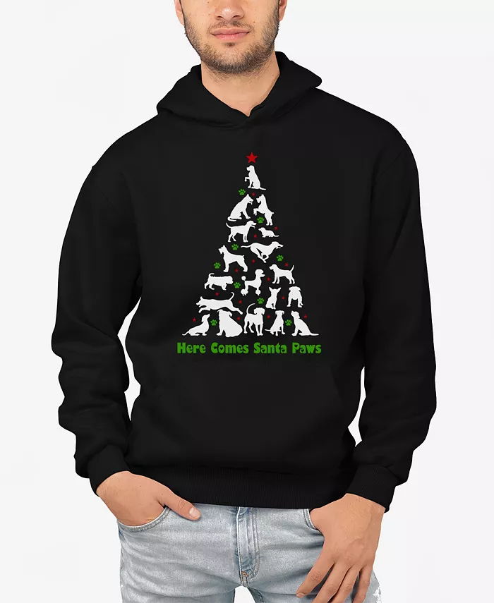 

Мужская толстовка с капюшоном Here Comes Santa Paws и принтом LA Pop Art, черный