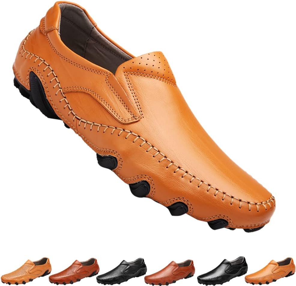 

Мужские модные повседневные кожаные сандалии AQIXIDX, деловые сандалии с закрытым носком, дышащие и удобные, обувь для свадеб и вечеринок, Goldb