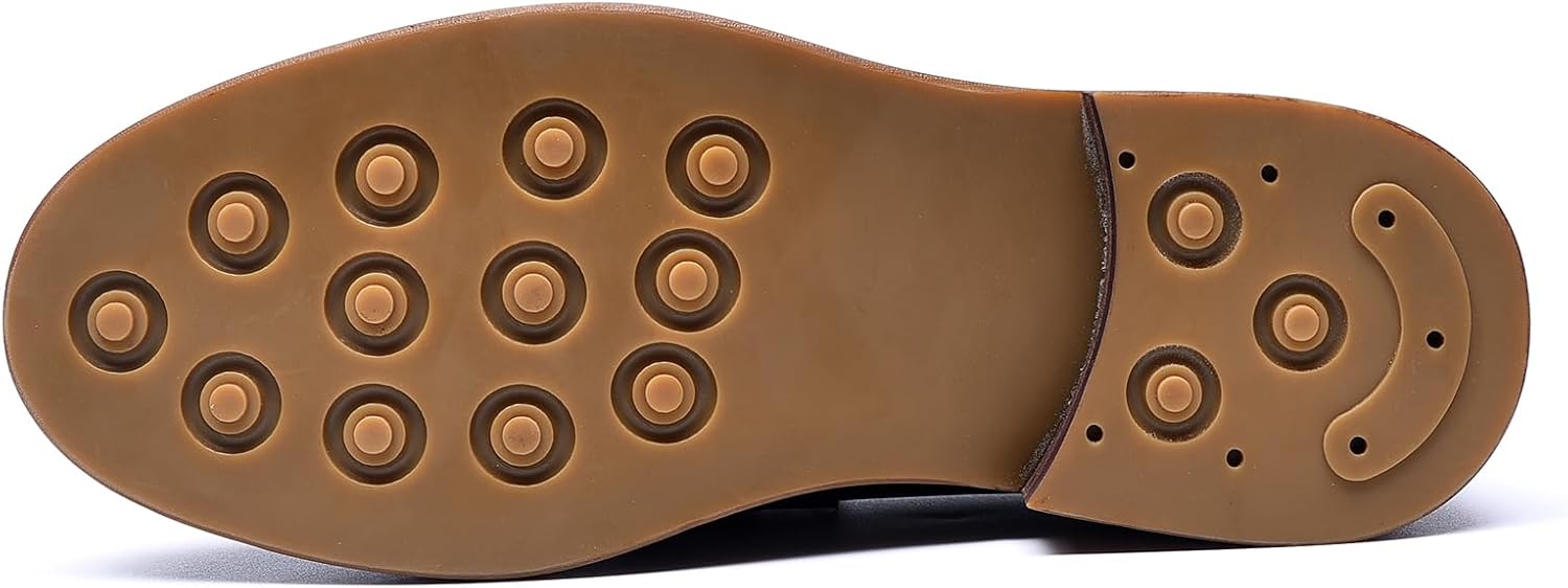 Мужские повседневные лоферы neweyesee - лакированные кожаные лоферы с пряжкой-цепочкой на платформе, модные туфли с резиновой подошвой для вечеринок, балов и свадеб, черный — фото 3