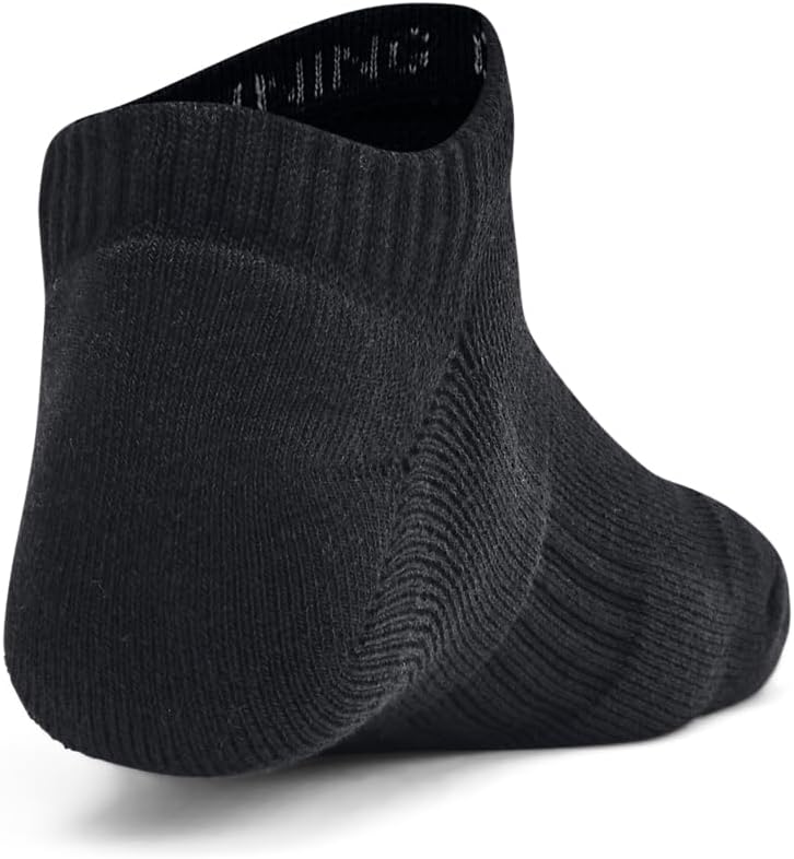 Детские тренировочные носки Under Armour Youth Cotton No Show, 3 пары, (001) Black/Black/White — фото 3