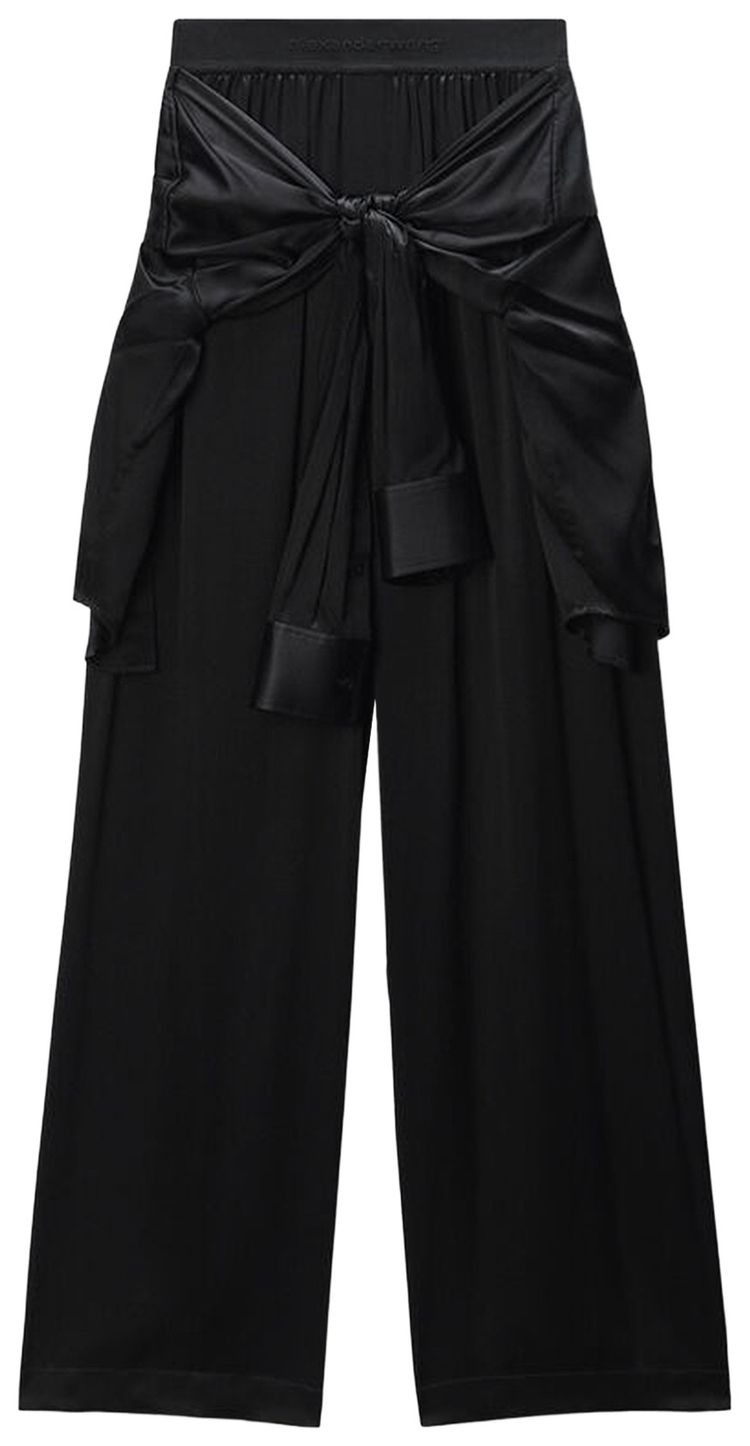 

Боксерские брюки Alexander Wang с высокой посадкой и стилизованной рубашкой, черный