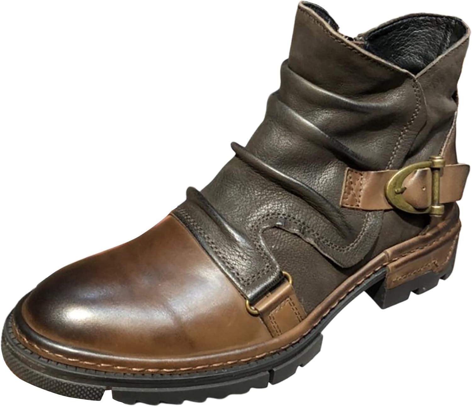 

Мужские повседневные ботинки Shijian, рабочие ботинки для мужчин, модные военные ботинки, рыцарские ботинки, кожаные ботинки с боковой молнией, мужские ботинки в мотоциклетном стиле, хаки