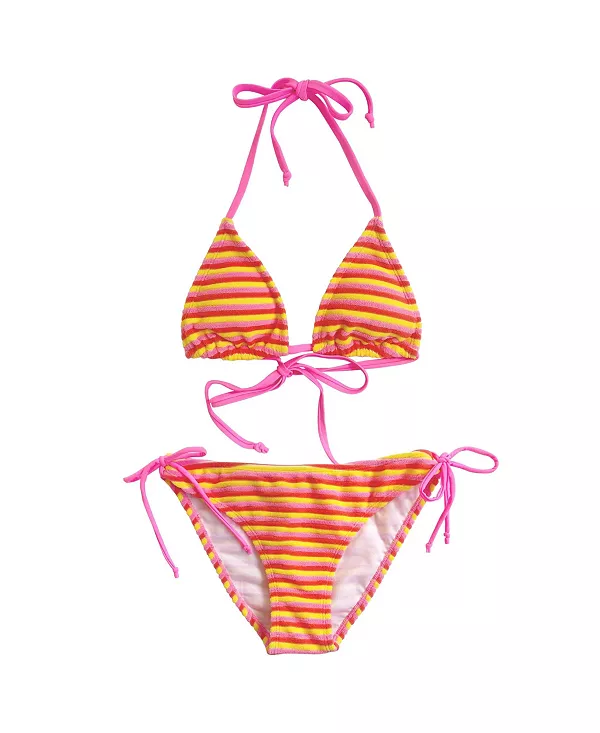 

Детский бикини с треугольными полосками и эффектом свечения для девочек - для детей постарше. Snapper Rock, розовый