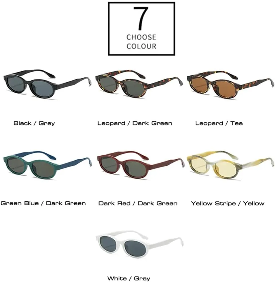 

Женские овальные солнцезащитные очки в стиле панк, двухцветные, с защитой от УФ-излучения UV400, для бега на открытом воздухе UYPTK, Yellow Stripe Yellow