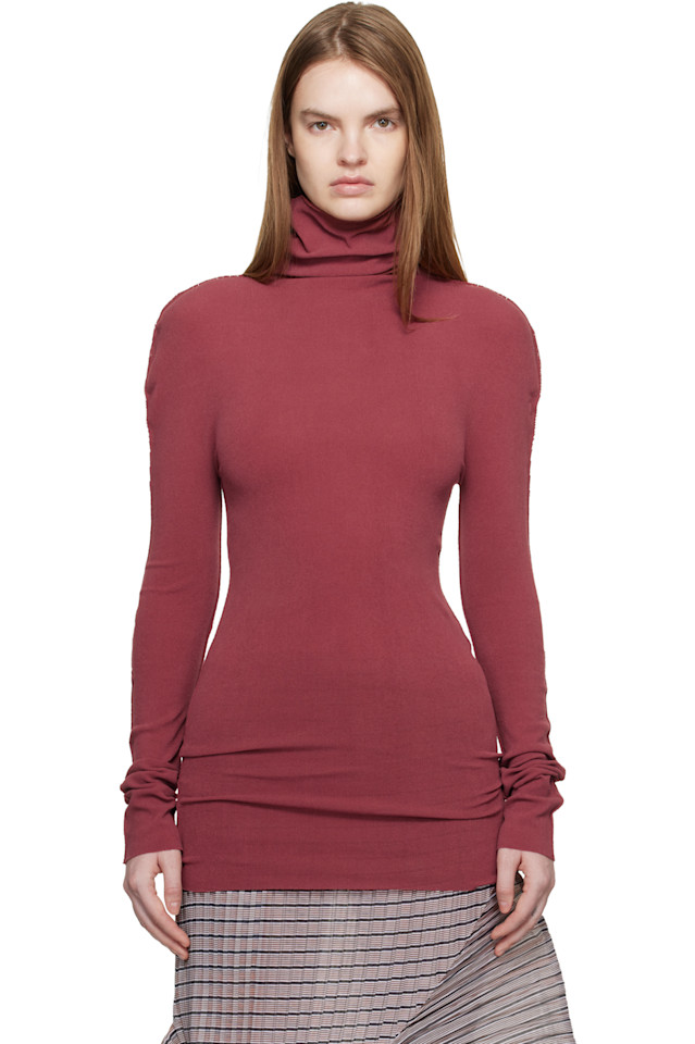 

Декабрьская хлопковая водолазка-багет Issey Miyake, коричневый