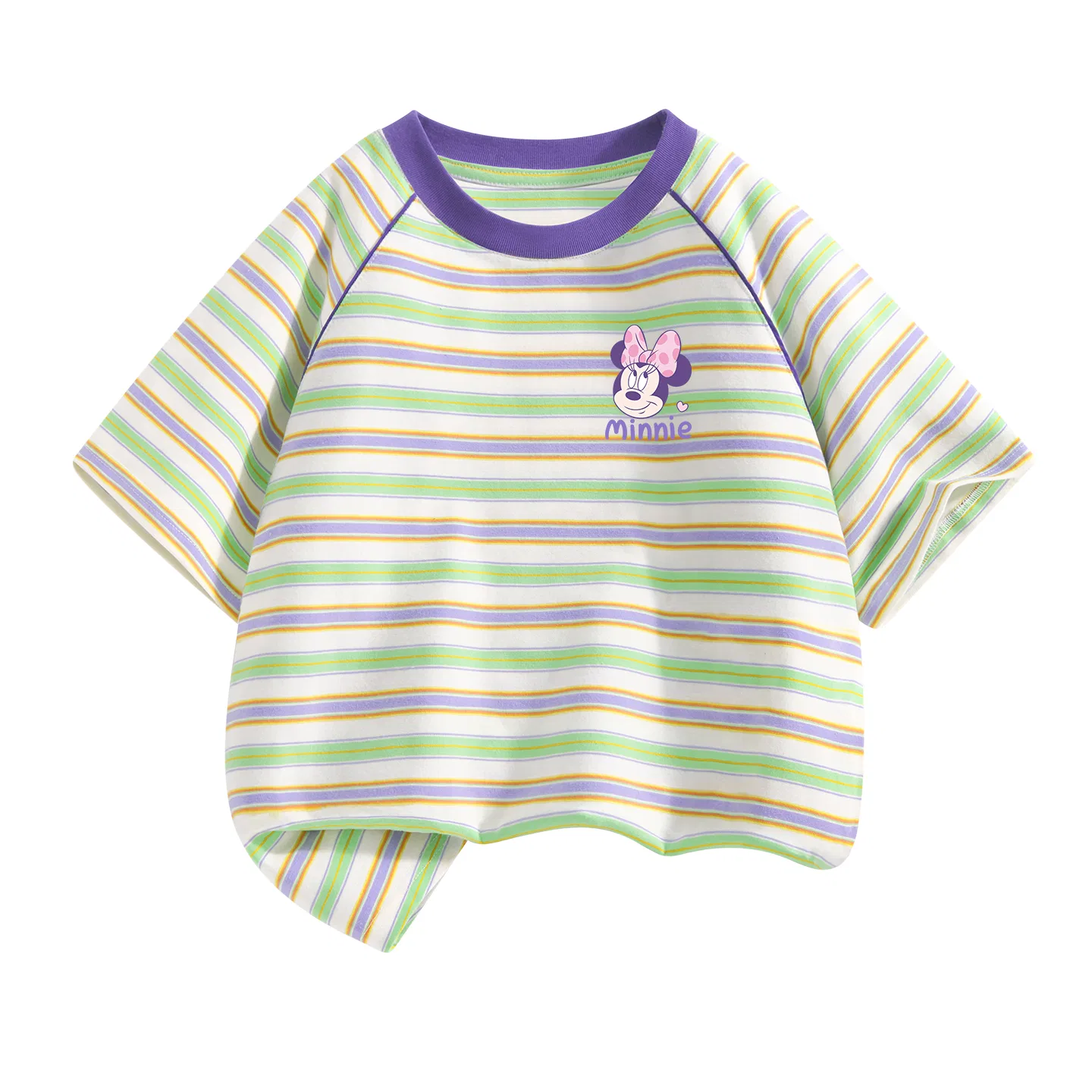 Футболка с принтом Disney Kids Crew Neck в полоску, фиолетовая
