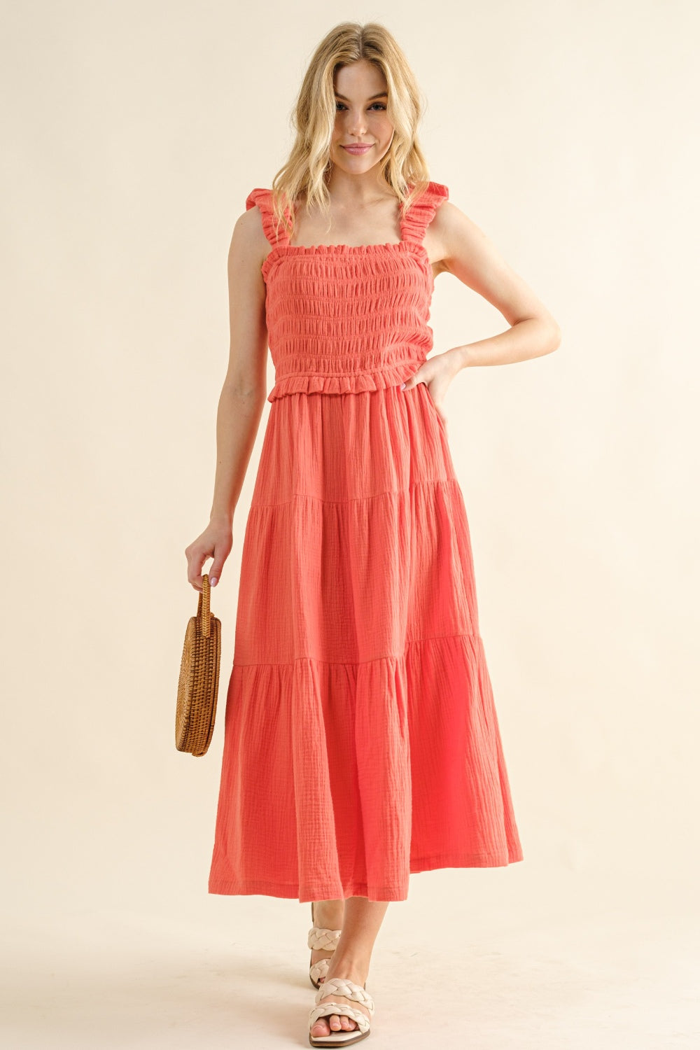 

Платье с оборками и сборками FASHNZFAB, цвет camellia