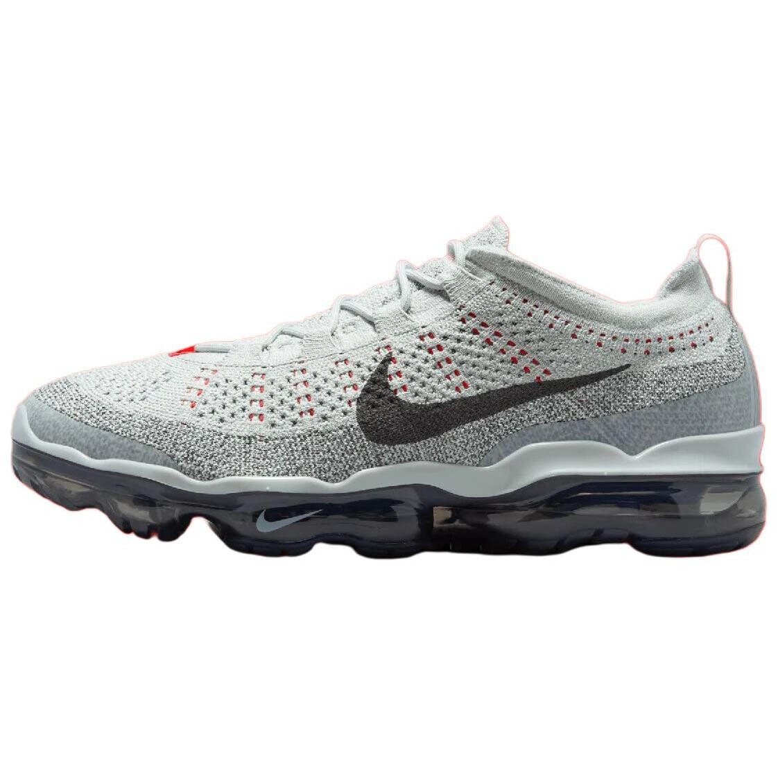 

Кроссовки VaporMax Flyknit унисекс с низким верхом светло-серые - черные Nike