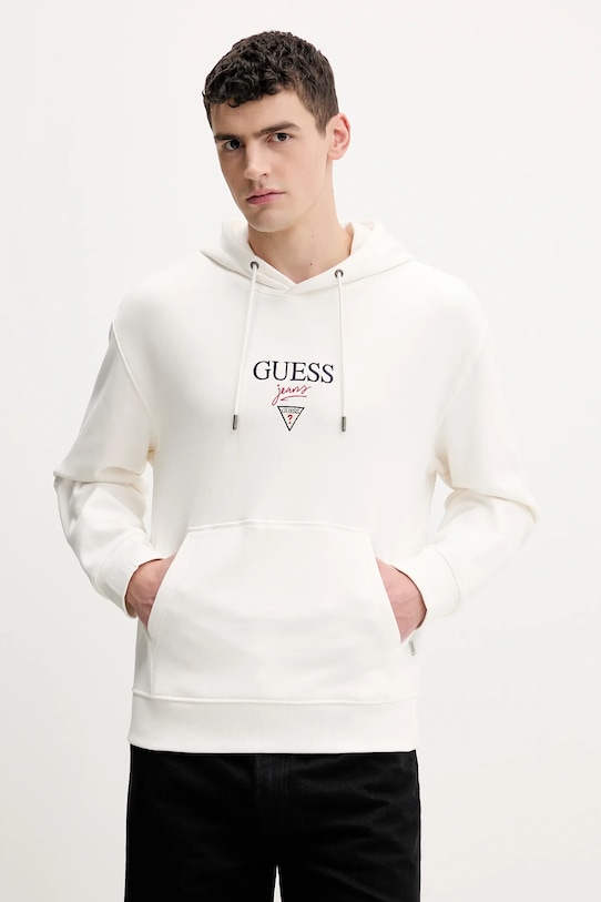 

Хлопковая толстовка Guess Jeans, бежевый