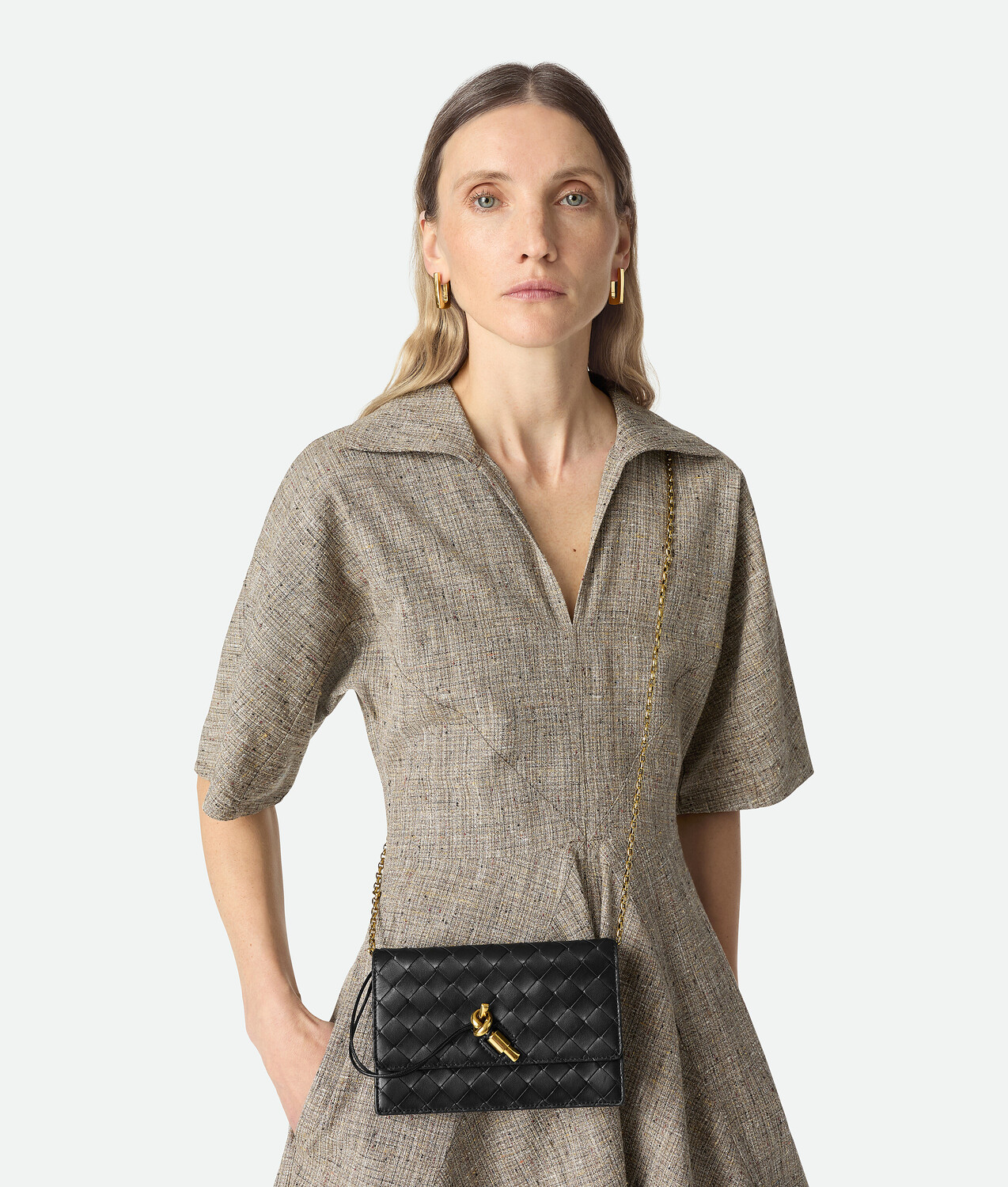 Andiamo wallet on chain BOTTEGA VENETA, черный — фото 2