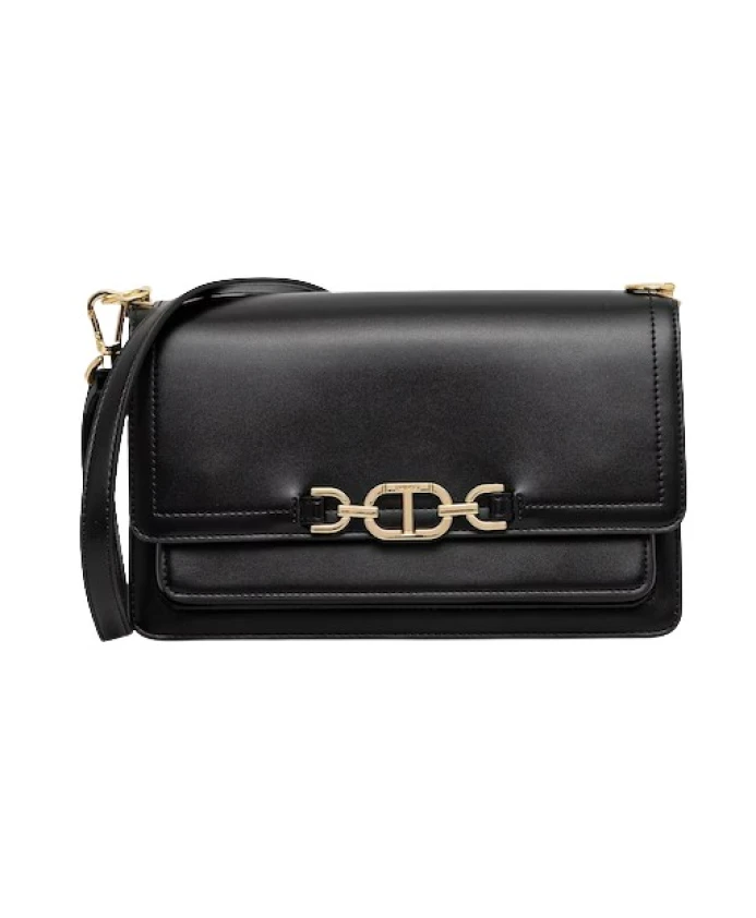 

Черная сумка из искусственной кожи с застежкой Twinset, черный