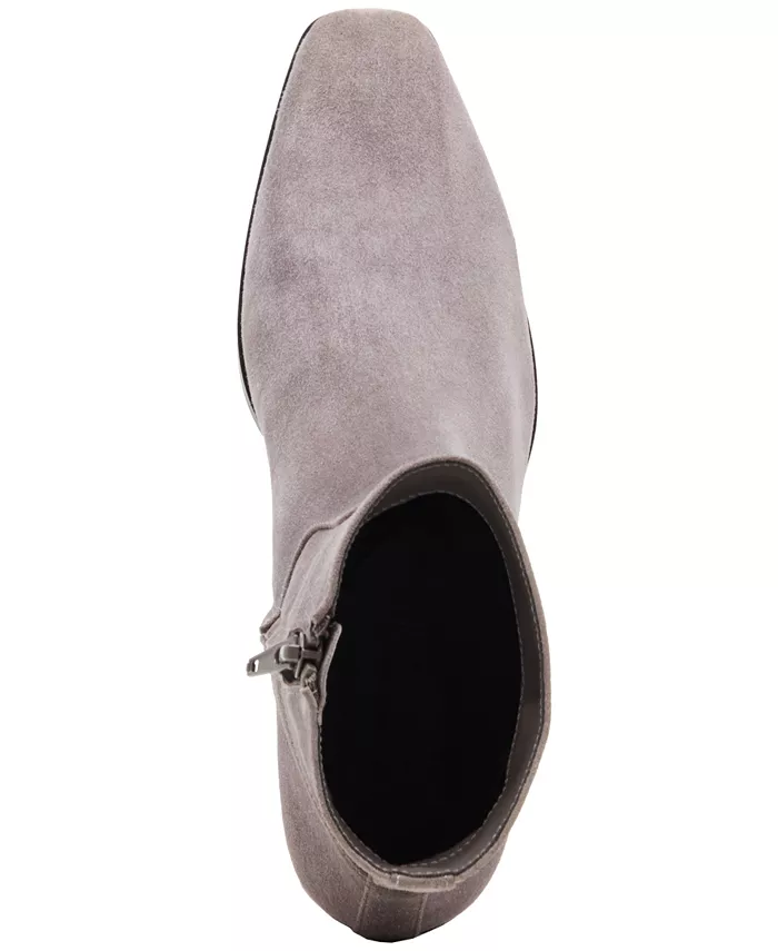 Женские замшевые ботильоны на квадратном каблуке Steve Madden, серый — фото 4