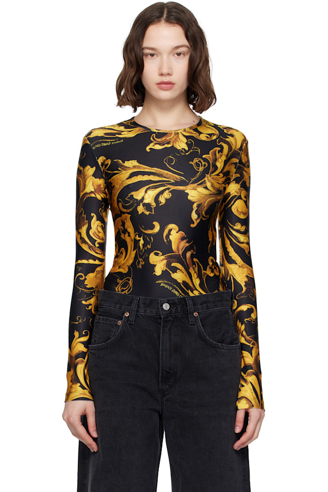 

Лайкровый боди Versace Jeans Couture, черный