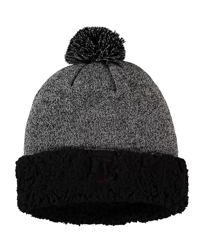 

Женская черная вязаная шапка Texas A&M Aggies с манжетом и помпоном Top of the World