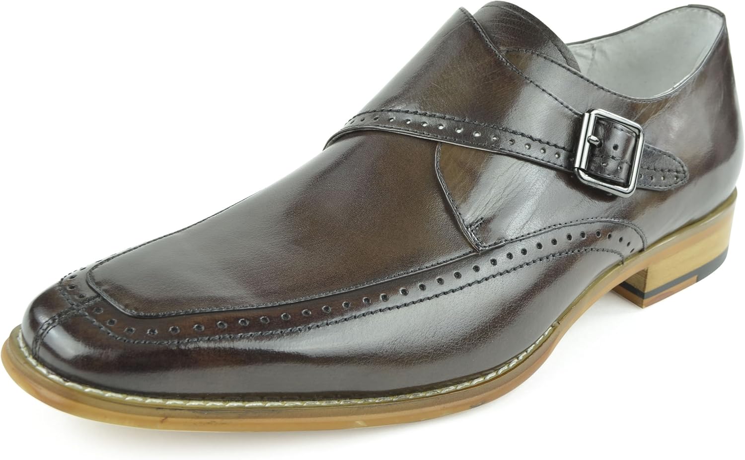 

Мужские классические кожаные лоферы Moda Di Raza для делового стиля, Brown-ii