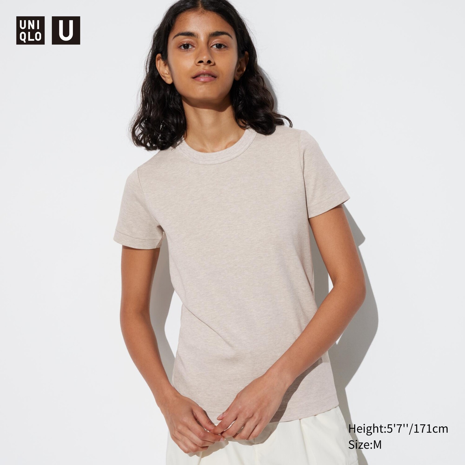 

Футболка Uniqlo U-образной формы, бежевый