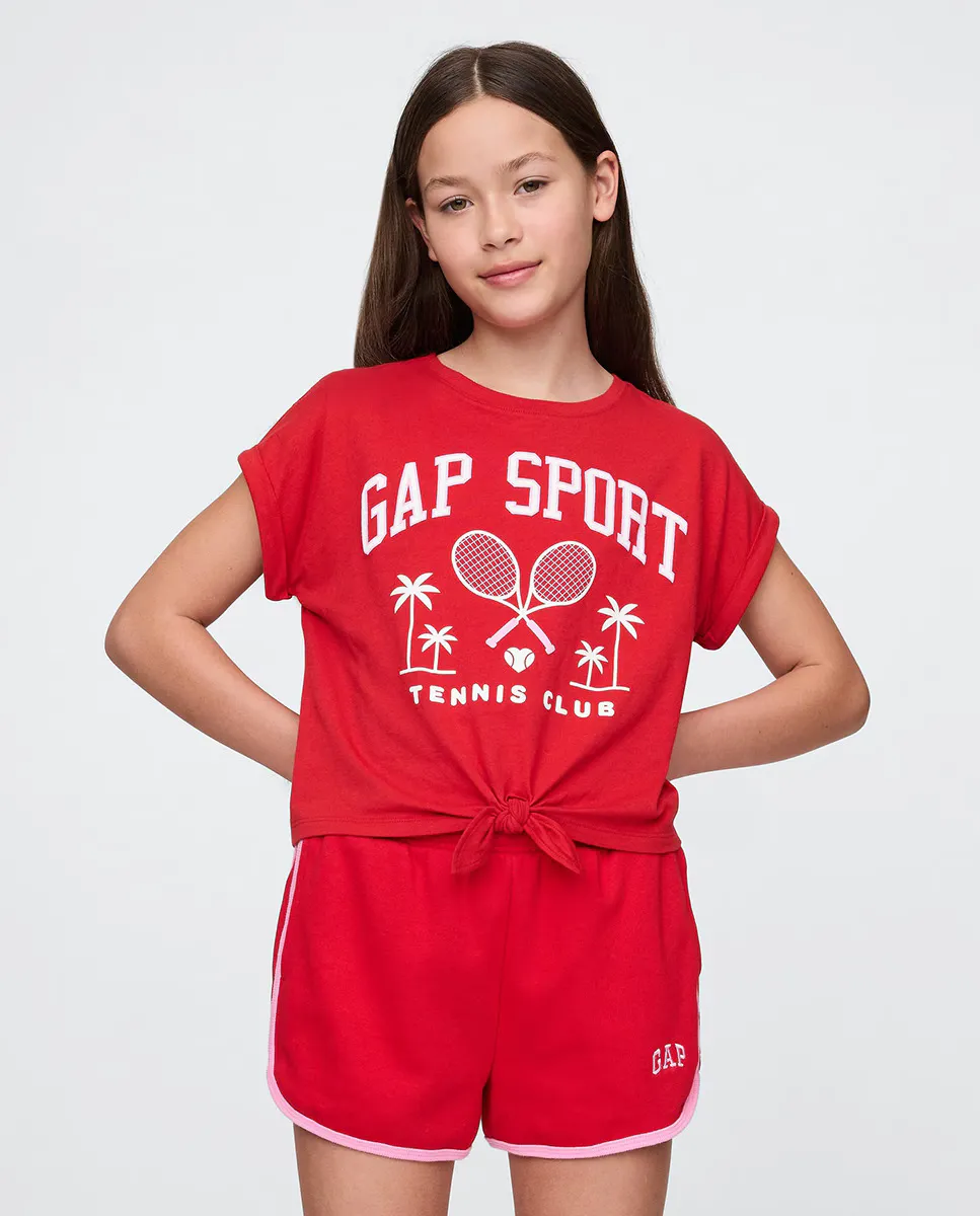 

Футболка с логотипом Gap для девочек, красный