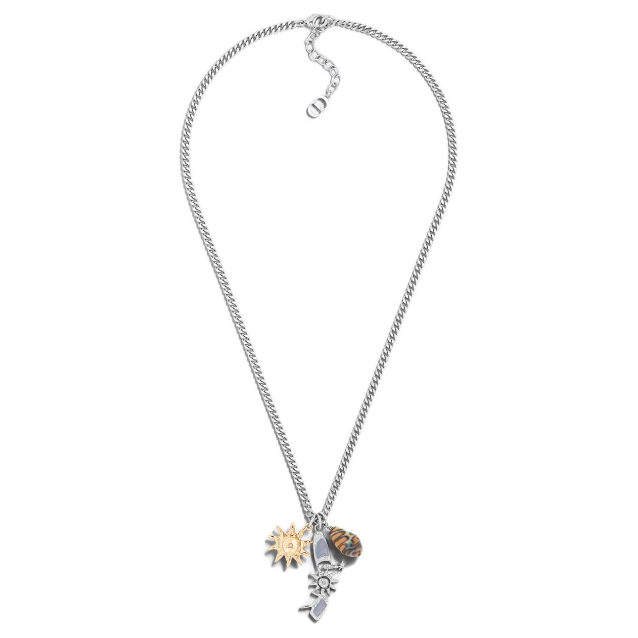 

DIOR Коллекция в сотрудничестве с Lewis Hamilton латунное ожерелье унисекс silver