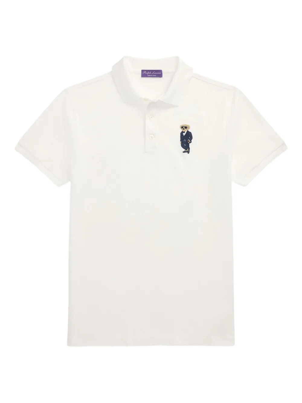 

Рубашка поло с вышивкой Ralph Lauren Purple Label, белый