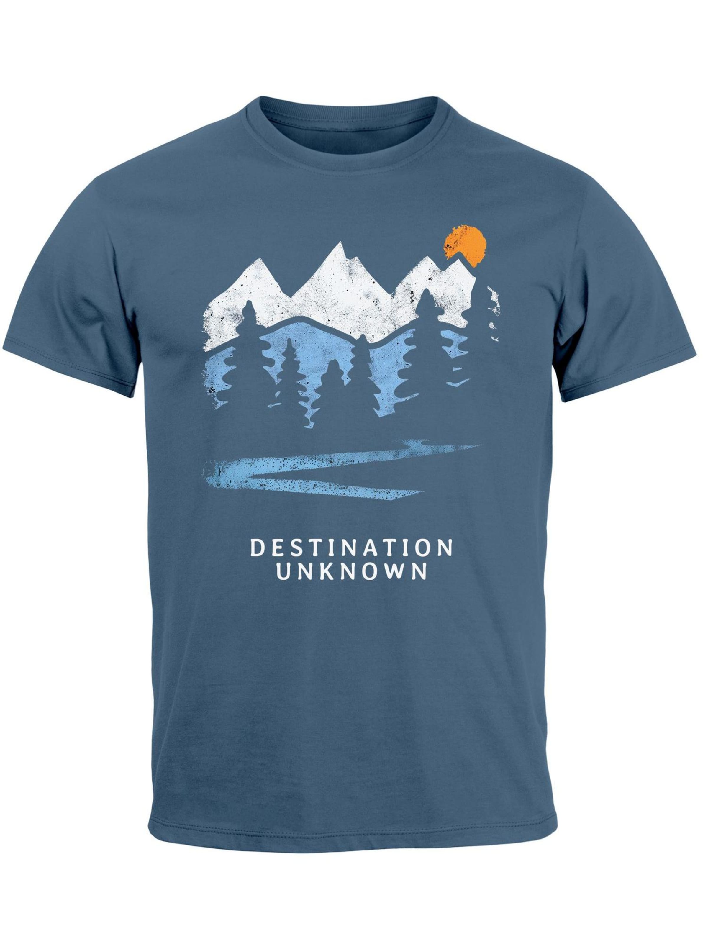 

Neverless Футболка 'Destination unknown' в синем цвете