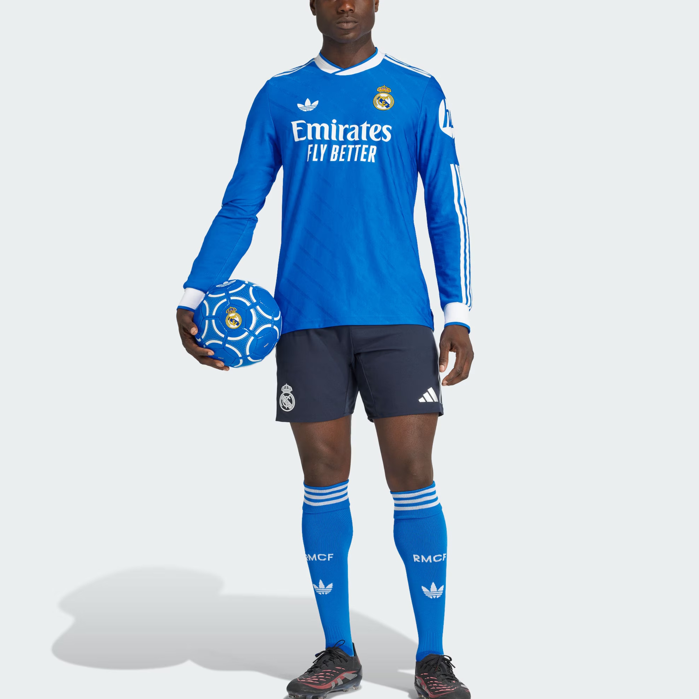 Футболка Adidas Real Madrid 25/26 Third Authentic с длинным рукавом Adidas Originals, синий — фото 4