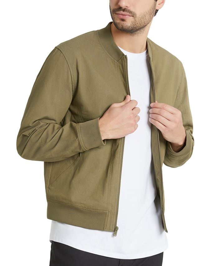 

Мужской легкий бомбер инженерного дизайна Kenneth Cole, цвет Dark Green
