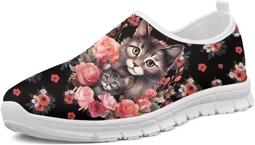 

Кроссовки Forchrinse Green Hummingbird с ямайским флагом для женщин на скользящей подошве, мужские прогулочные кроссовки, легкие лоферы с поддержкой свода стопы, дышащие, Cat Rose