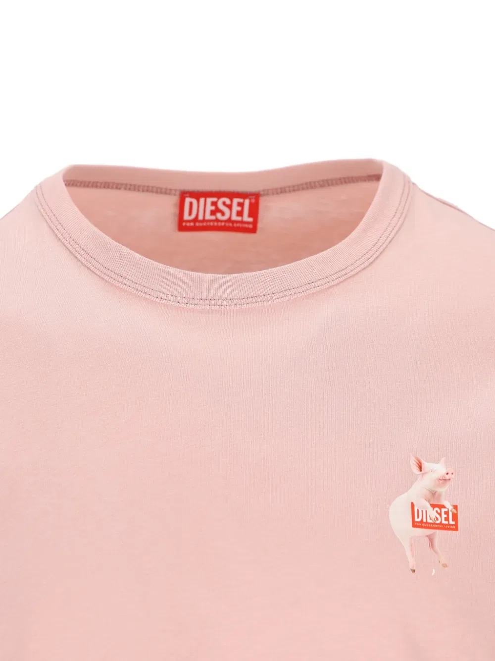Футболка с круглым вырезом и графическим принтом Diesel, розовый — фото 4