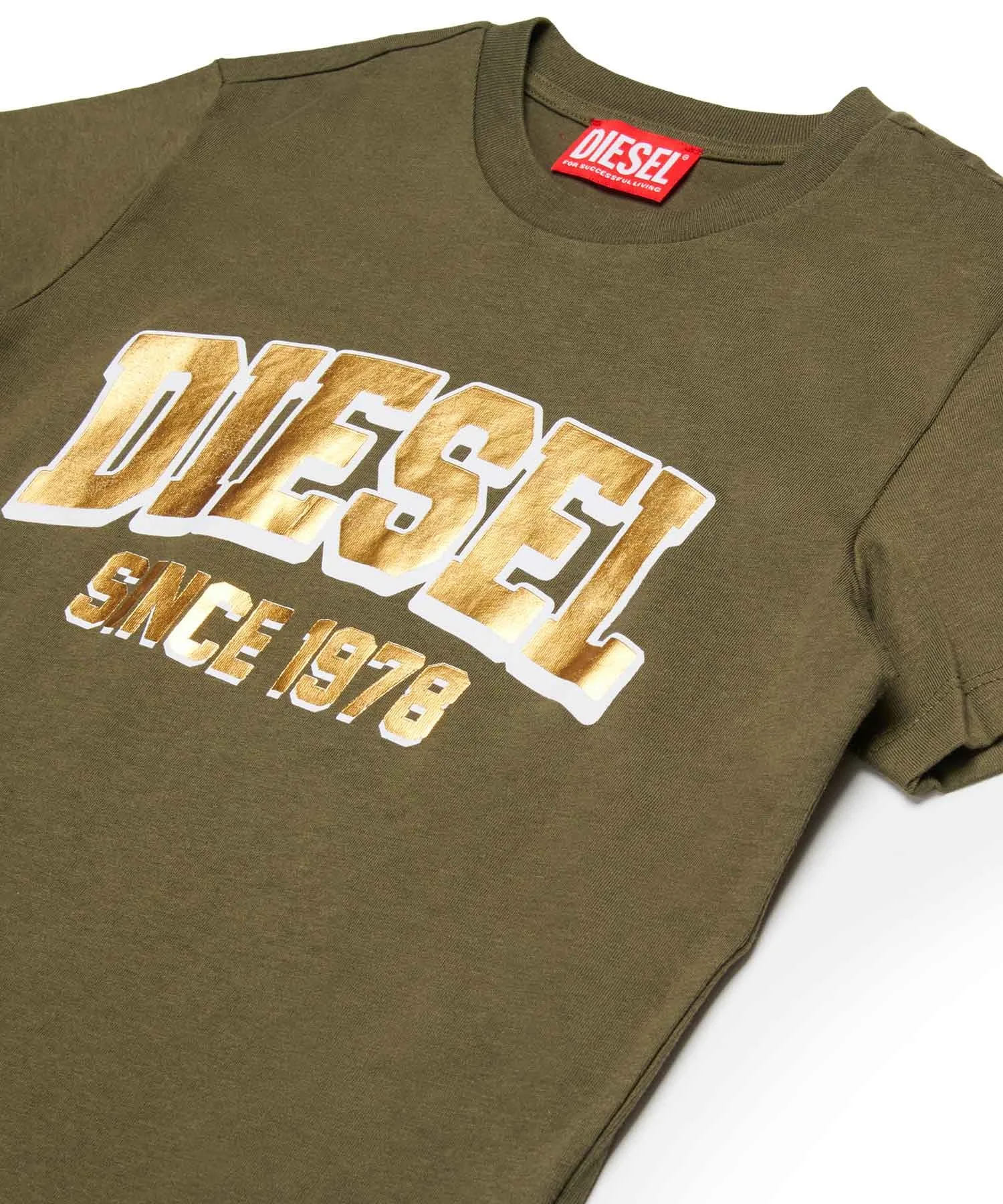 Унисекс футболка с логотипом DIESEL KIDS тёмно-синяя — фото 3