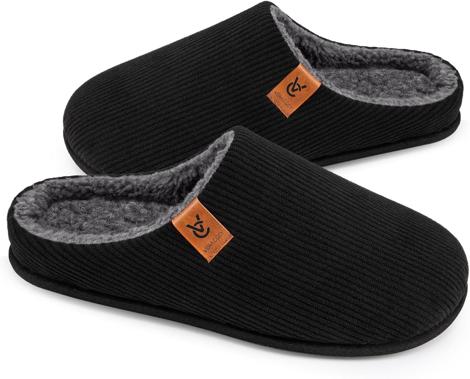 

Мужские уютные тапочки VeraCosy на толстой подошве из вельвета с мемори-фоамом для дома, Dense Ink