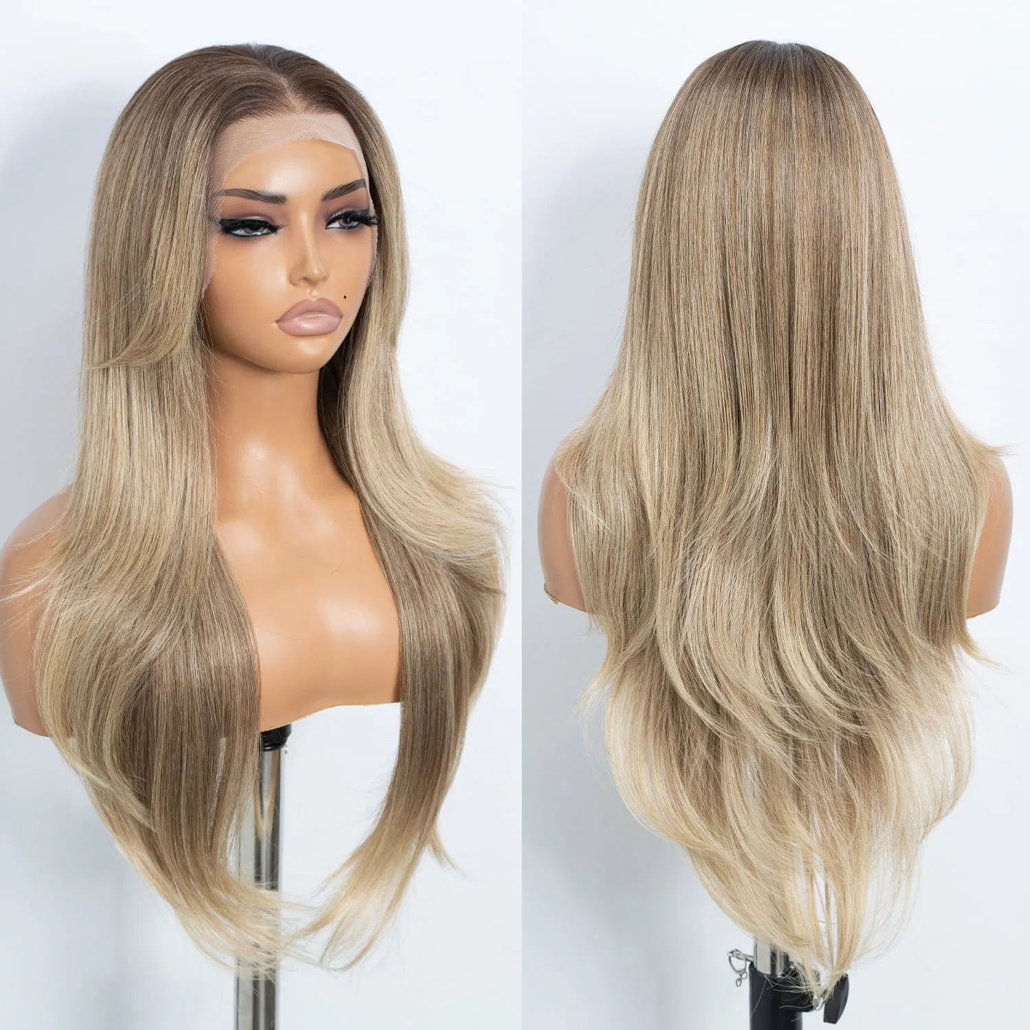 Синтетический парик Style Icon 13x4 Long Straight Wig с челкой Style Icon, 10A/6C/24J