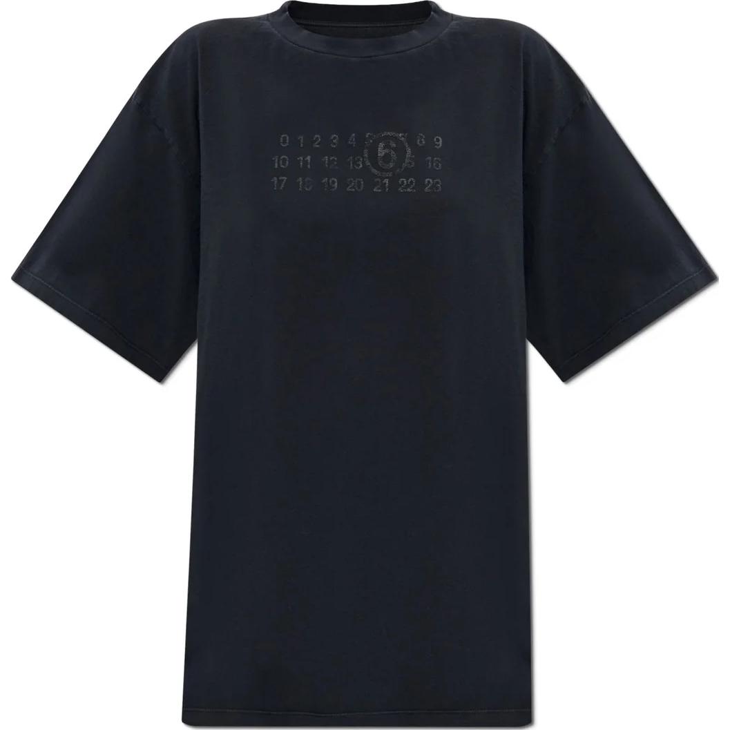 

Футболка с принтом логотипа MM6 Maison Margiela, черный