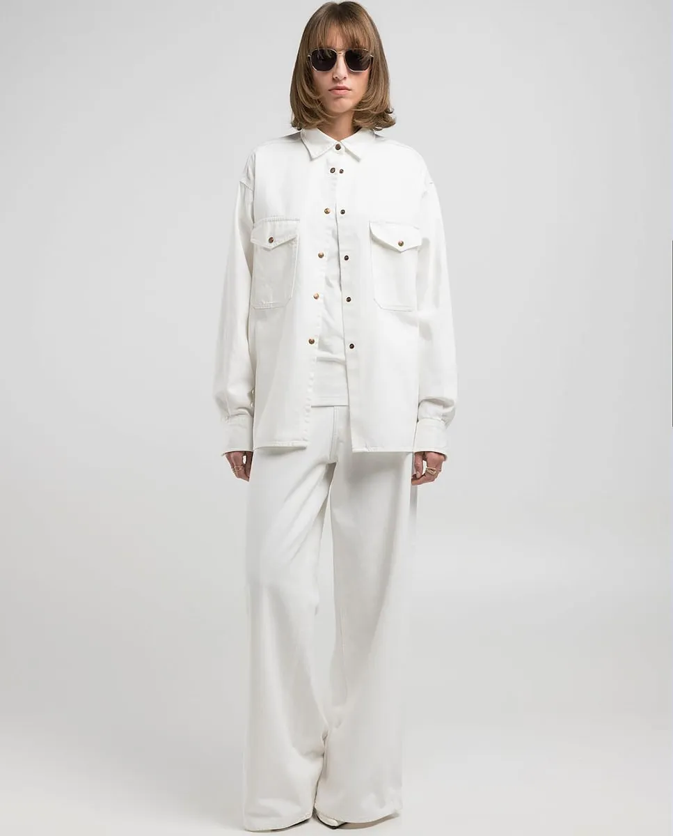 

Женская джинсовая рубашка с длинными рукавами Replay, белый