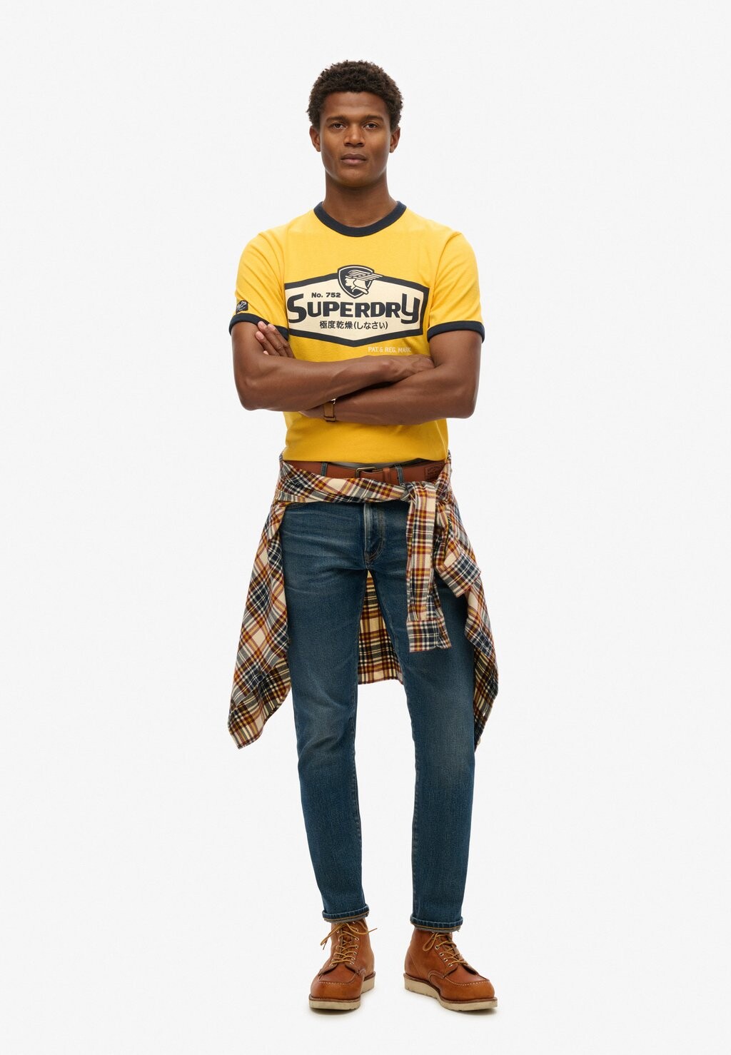 

Футболка с принтом WORKWEAR LOGO GRAPHIC Superdry, желтый