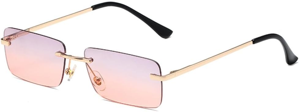 

Маленькие солнцезащитные очки без оправы для женщин и мужчин, винтажные солнцезащитные очки, разноцветные прямоугольные очки с защитой от УФ-излучения UV400 LANGSER, 9