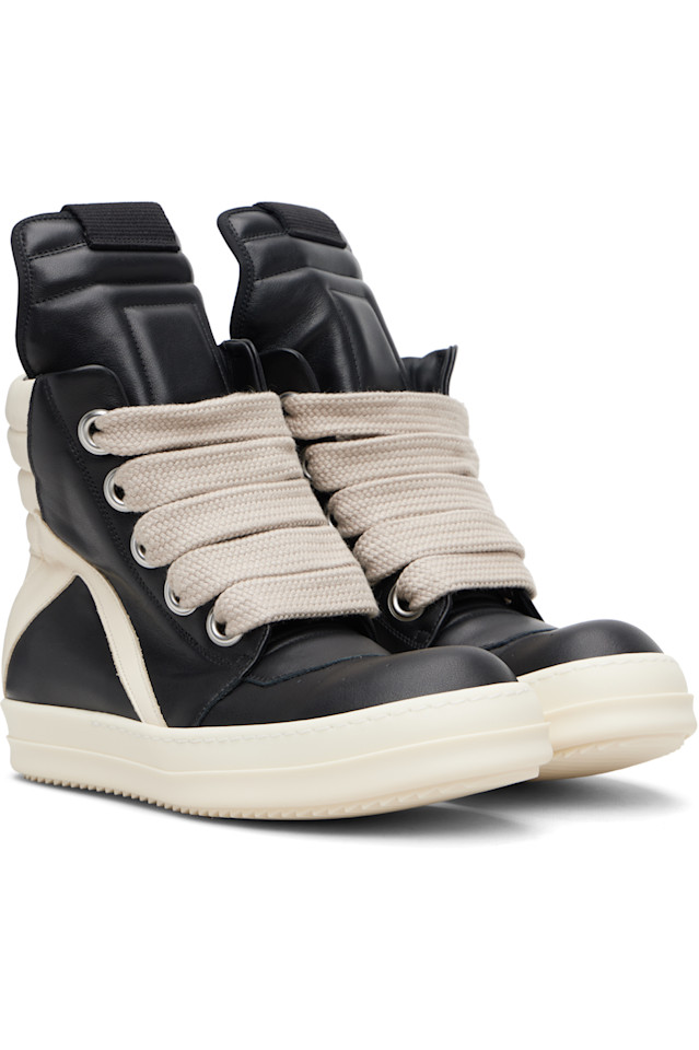 Rick Owens Черные кроссовки Black Temple Jumbolace Geobasket — фото 4