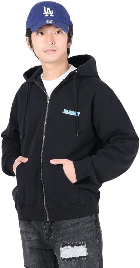 

Толстовка с капюшоном размера XLARGE, стандартный логотип, застежка-молния, мужская, черный