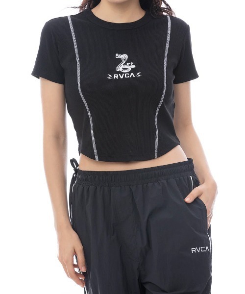 

Женская футболка с коротким рукавом и принтом змеи RVCA, черный