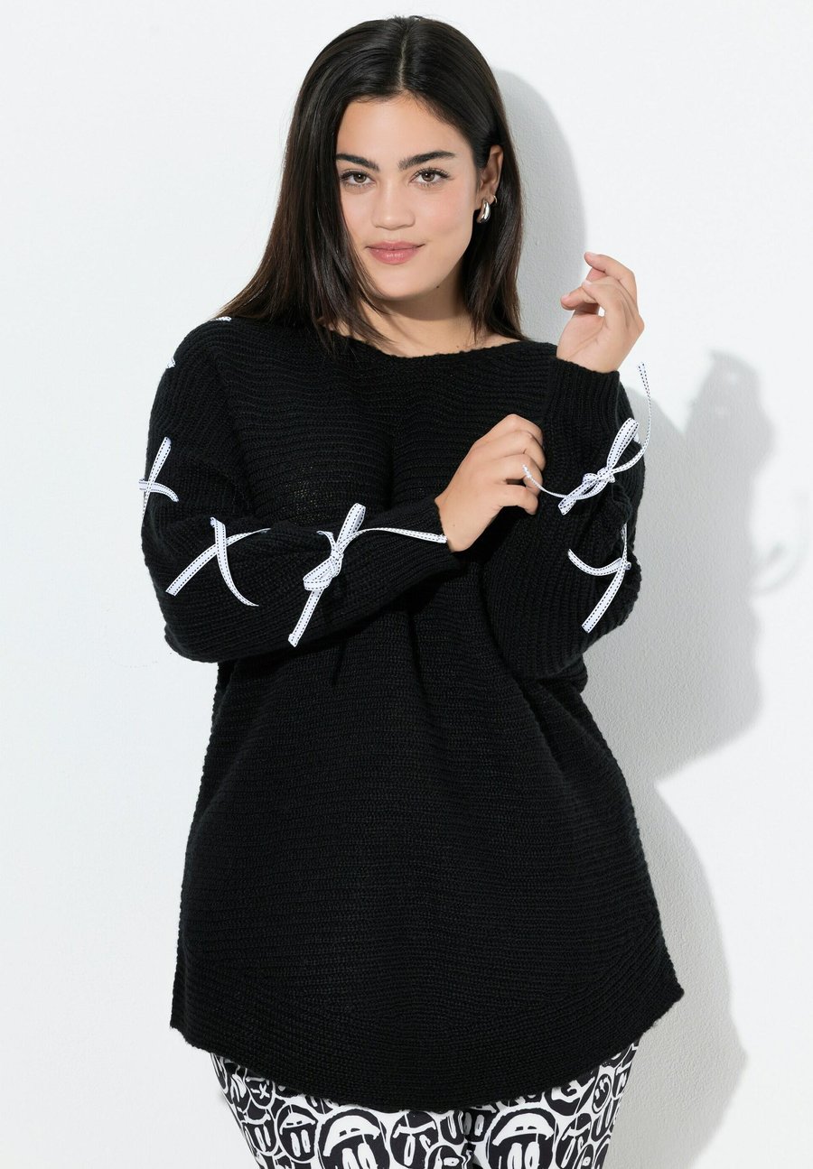 

Джемпер Angel of Style LOOSE FIT FLEDERMAUS-ÄRMEL ZIER-SCHNÜRUNG, Black