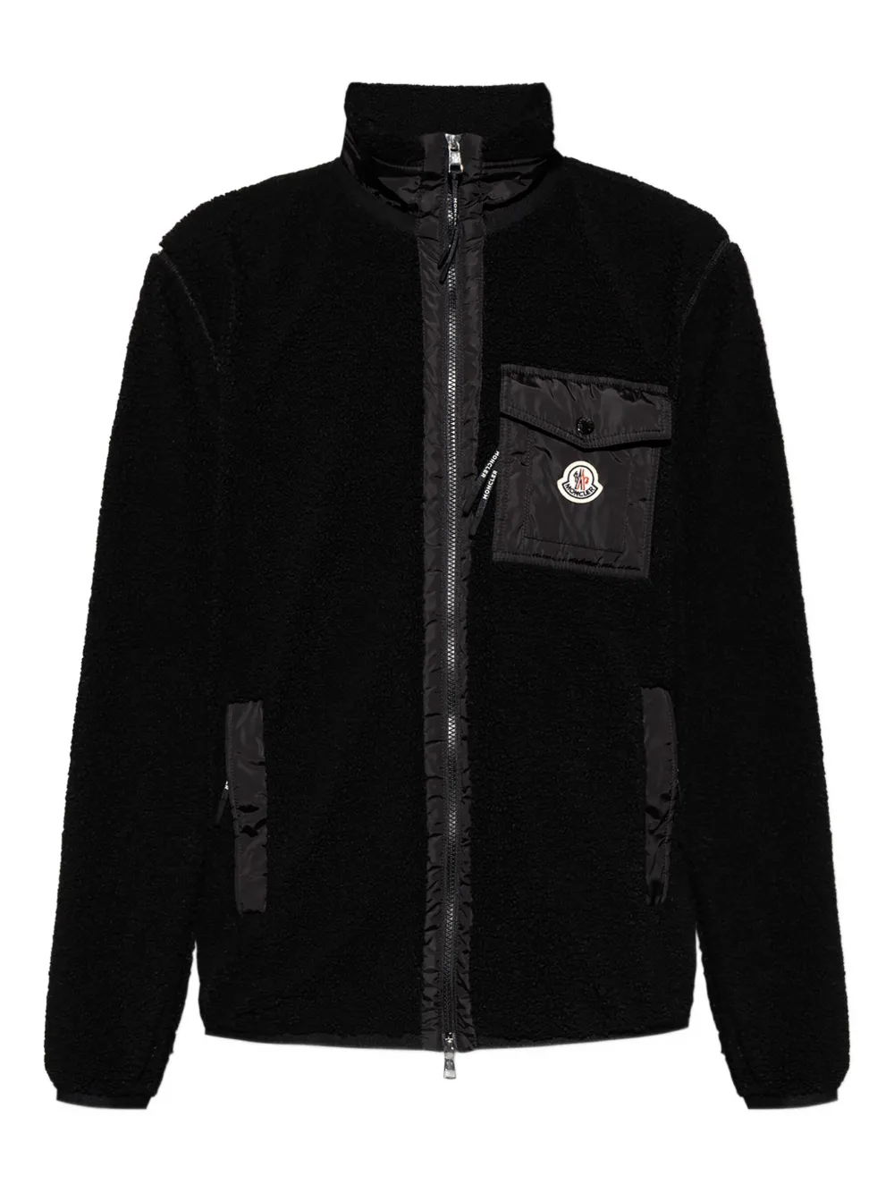 

Флисовый свитер с накладными карманами MONCLER, черный