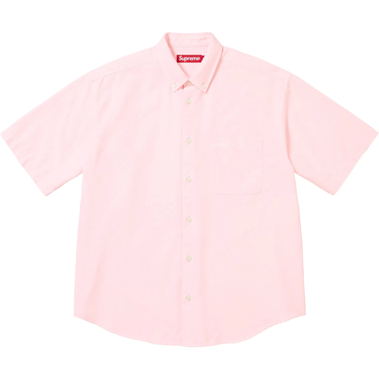 Свободная оксфордская рубашка с коротким рукавом SS26 WEEK7 Loose Fit Oxford S/S Shirt Unisex Supreme, Pink/Pink